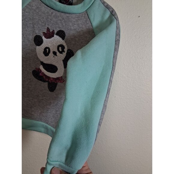 Real Love Sweatshirt Dancing Panda Sequins Casual Toddler Girls Size 4T - Picture 6 of 6